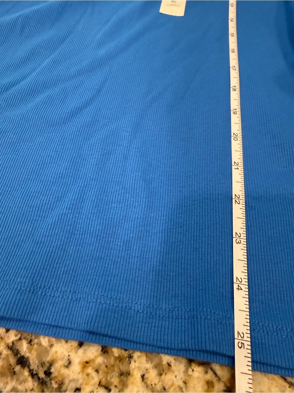 Banana Republic Factory Crew Ribbed Elbow Sleeve blue top SZ XL - Picture 10 of 12